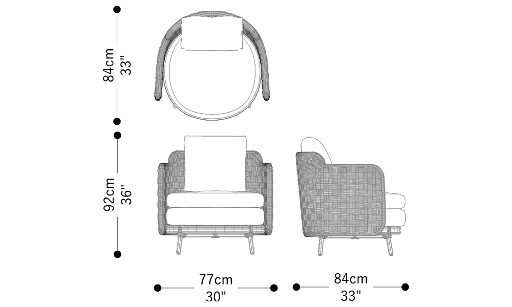 Imagen de las dimensiones principales del producto